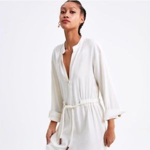 White Linen Zara Midi Dress